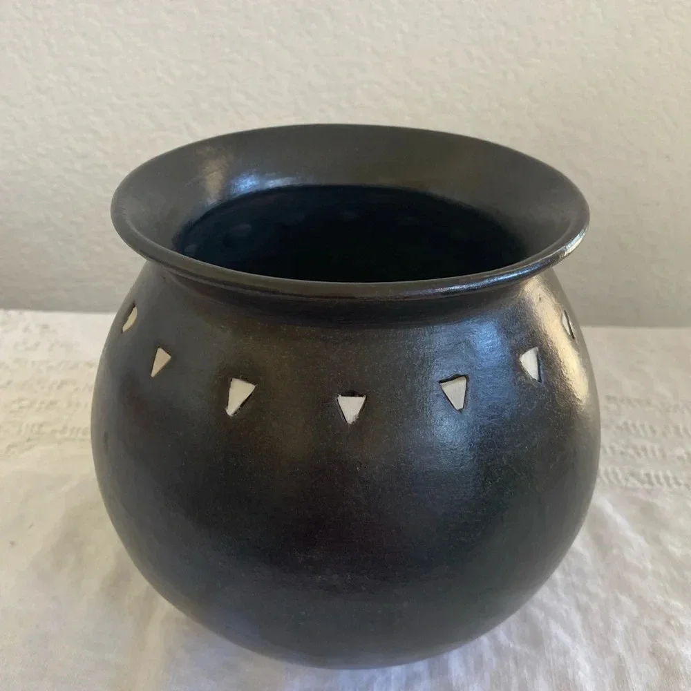Beautiful ceramic dark brown Vase Bohemian